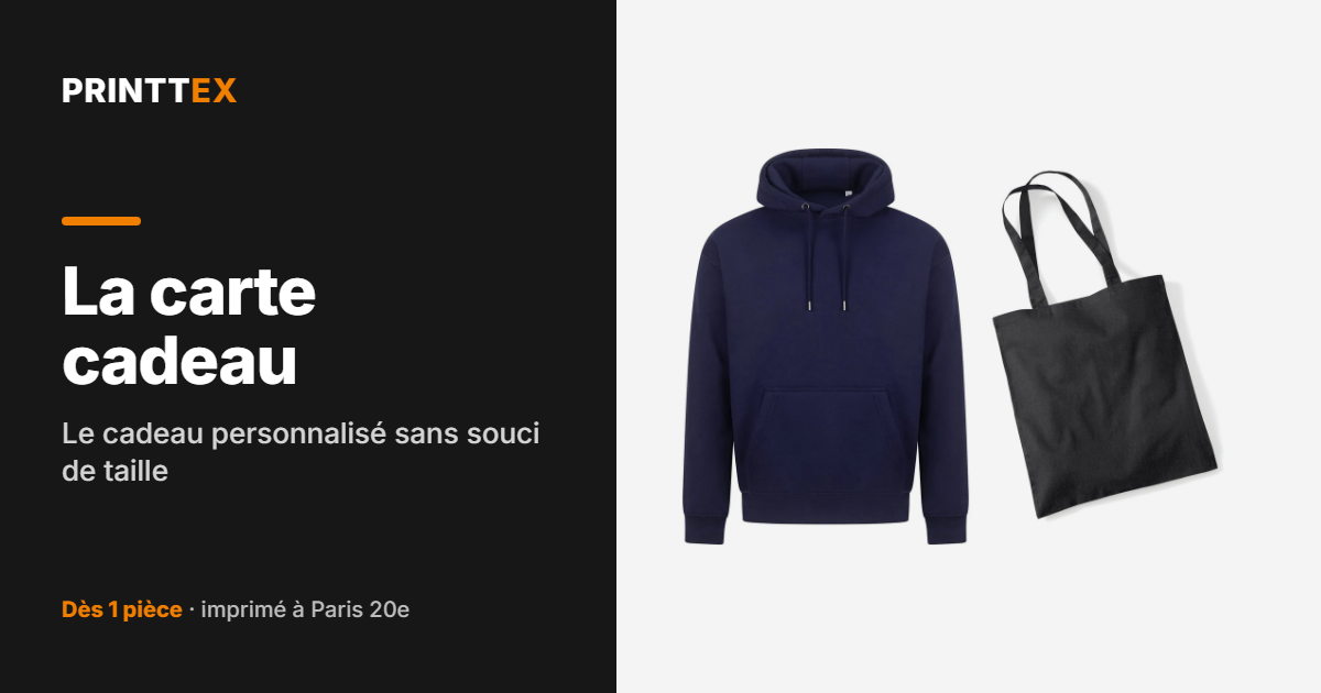 La carte cadeau : le cadeau personnalisé sans souci de taille, Printtex