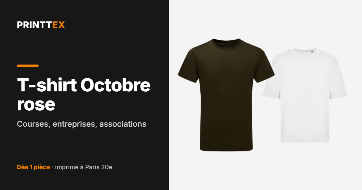 T-shirt Octobre rose : courses, entreprises, associations, Printtex