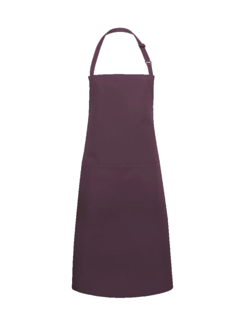 Latzschürze mit Tasche – Aubergine