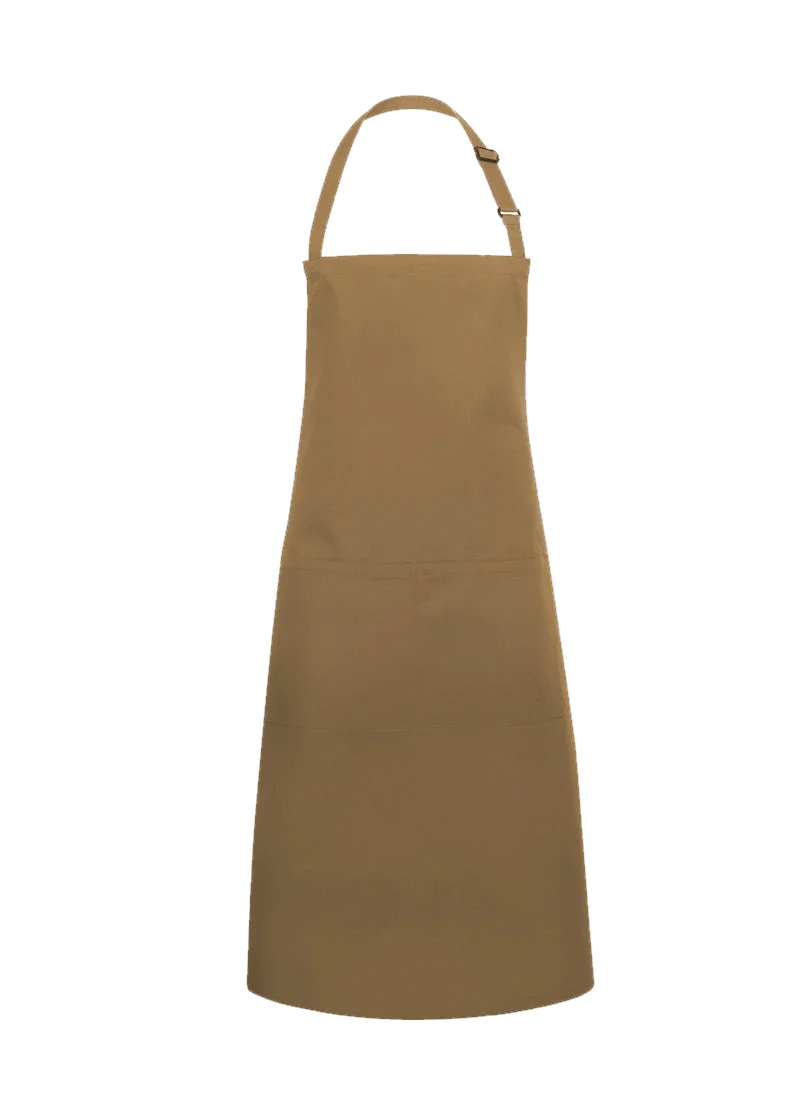 Latzschürze mit Tasche – Camel