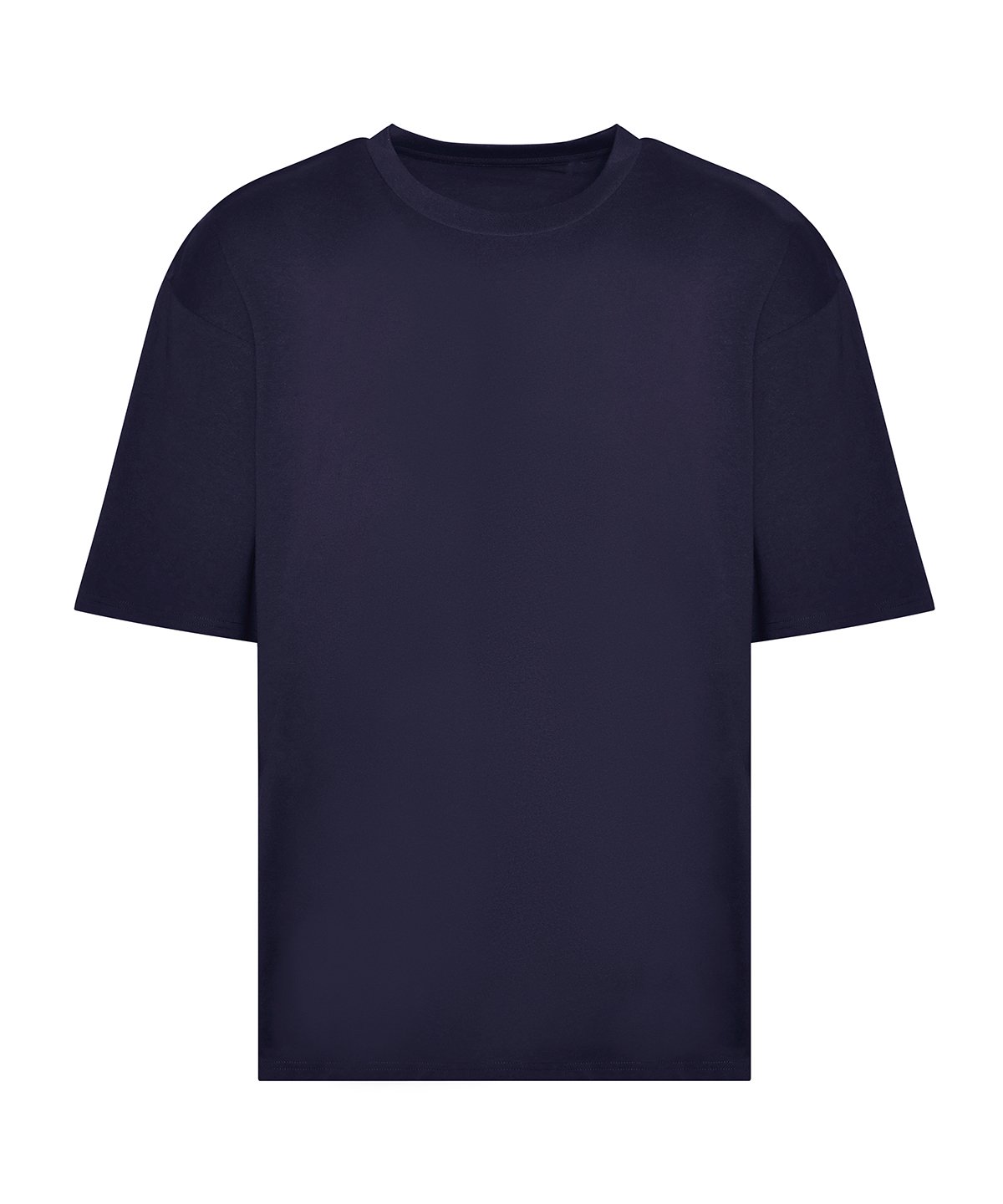 Oversize-Boxy-T-Shirt 240 g, personalisiert – Marine – Vorderansicht
