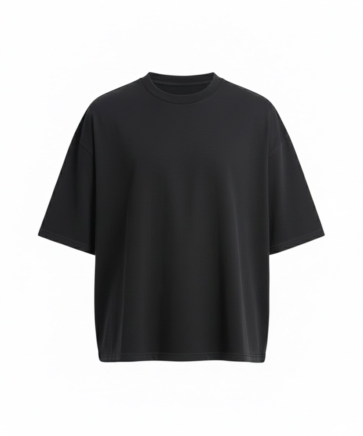 Cropped boxy T-shirt 240 g – Black