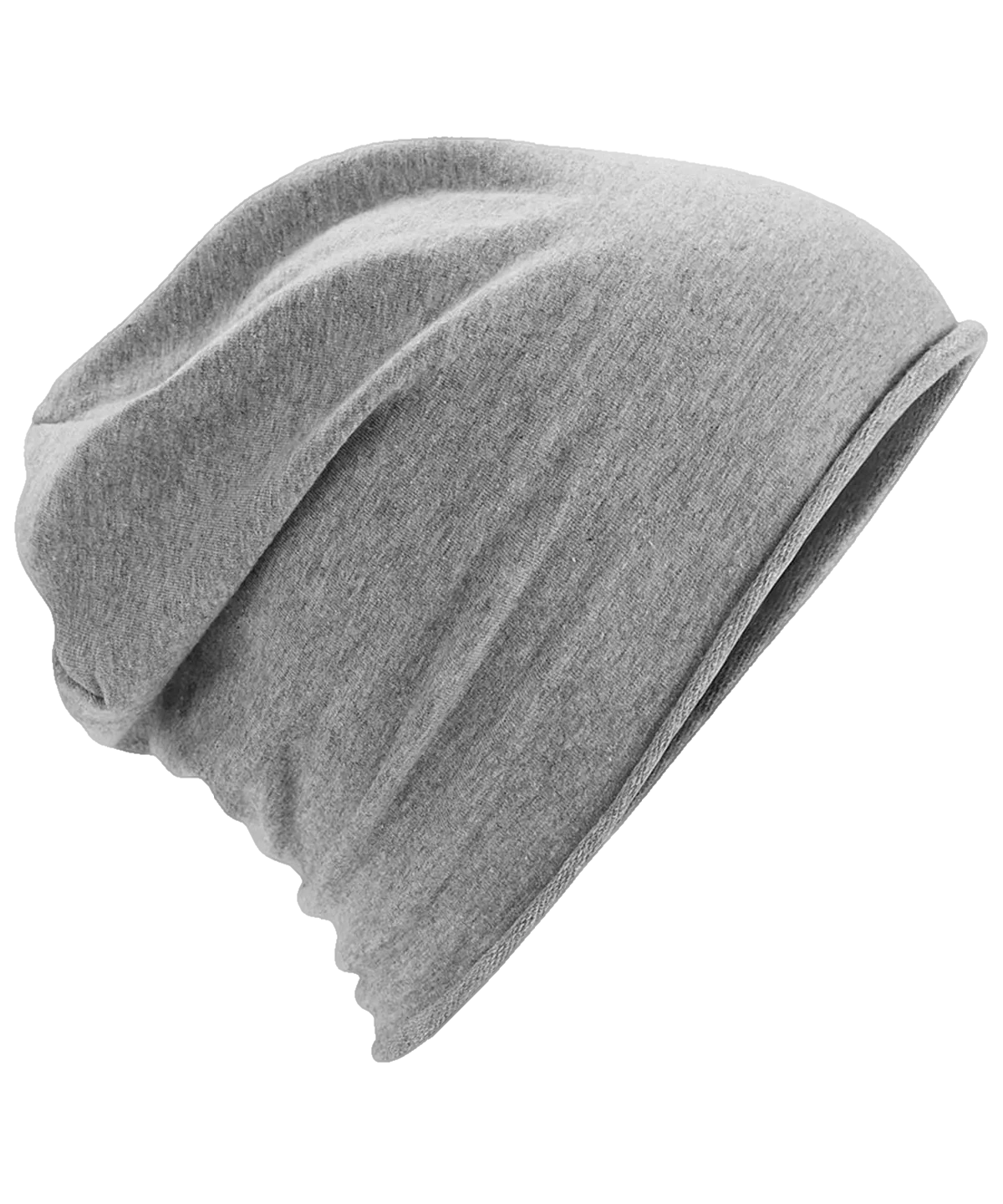 Jersey-Beanie aus Baumwolle – Grau meliert