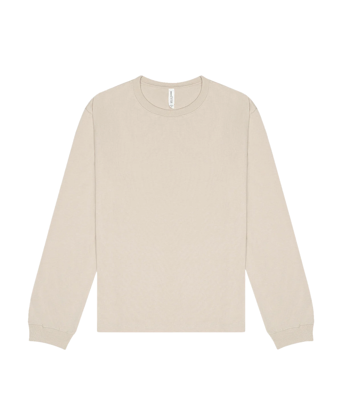 T-shirt manches longues épais personnalisé – Sable – vue de face