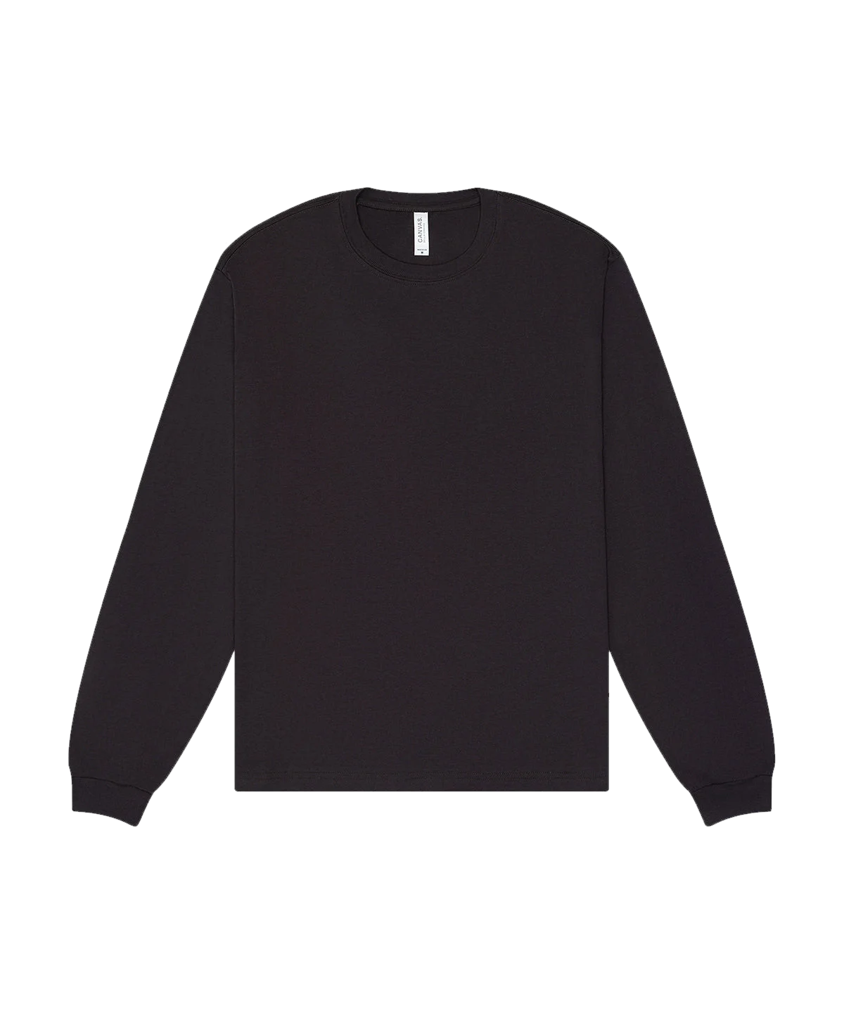 T-shirt manches longues boxy personnalisé – Gris foncé – vue de face