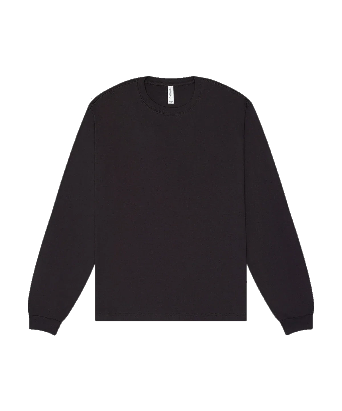 T-shirt manches longues boxy personnalisé – Gris foncé – vue de face