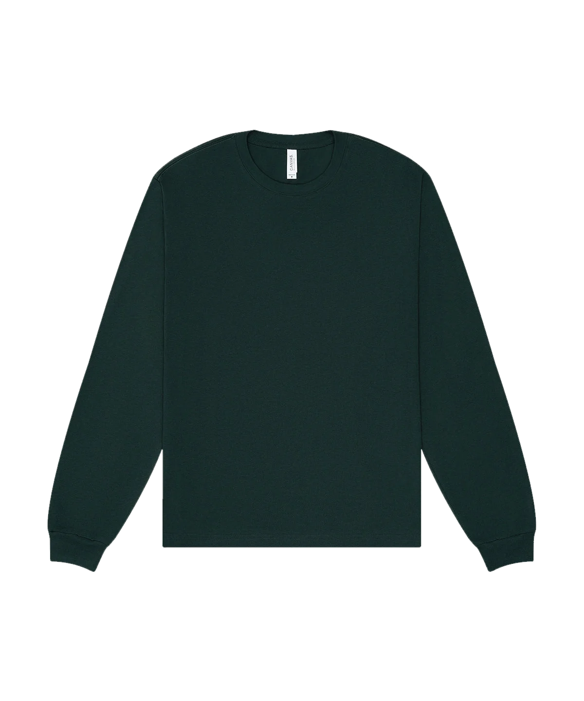 T-shirt manches longues boxy personnalisé – Vert forêt – vue de face
