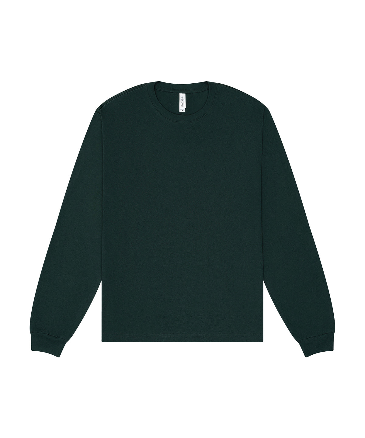 T-shirt manches longues boxy personnalisé – Vert forêt – vue de face