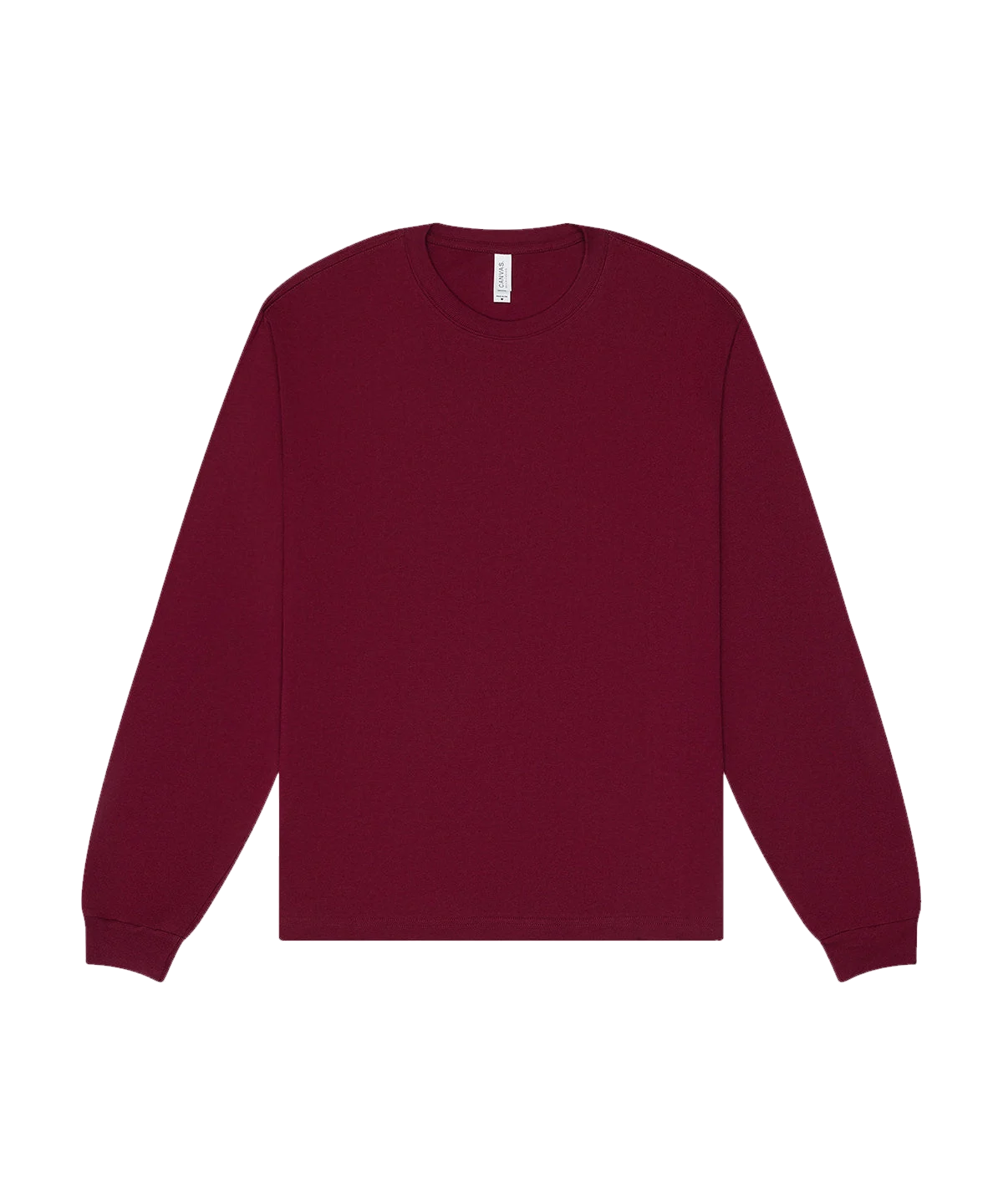 T-shirt manches longues boxy personnalisé – Bordeaux – vue de face