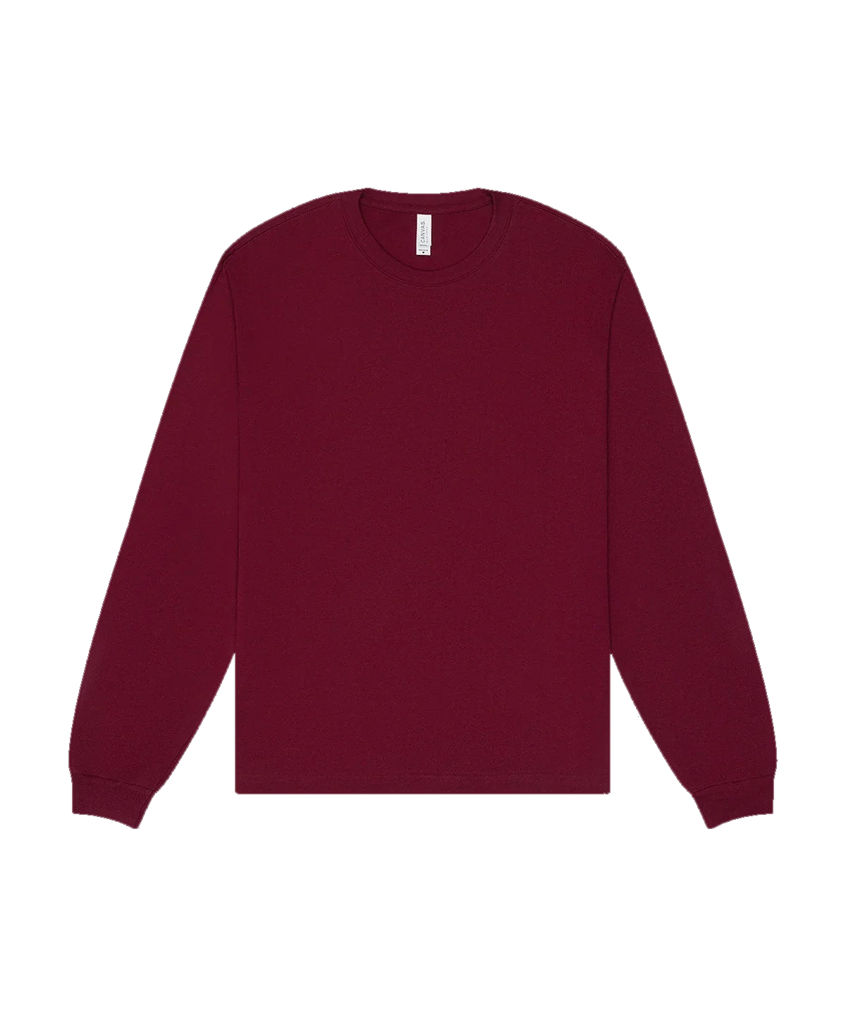 T-shirt manches longues boxy personnalisé – Bordeaux – vue de face