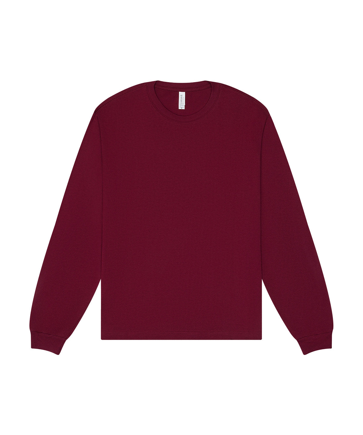 T-shirt manches longues boxy personnalisé – Bordeaux – vue de face