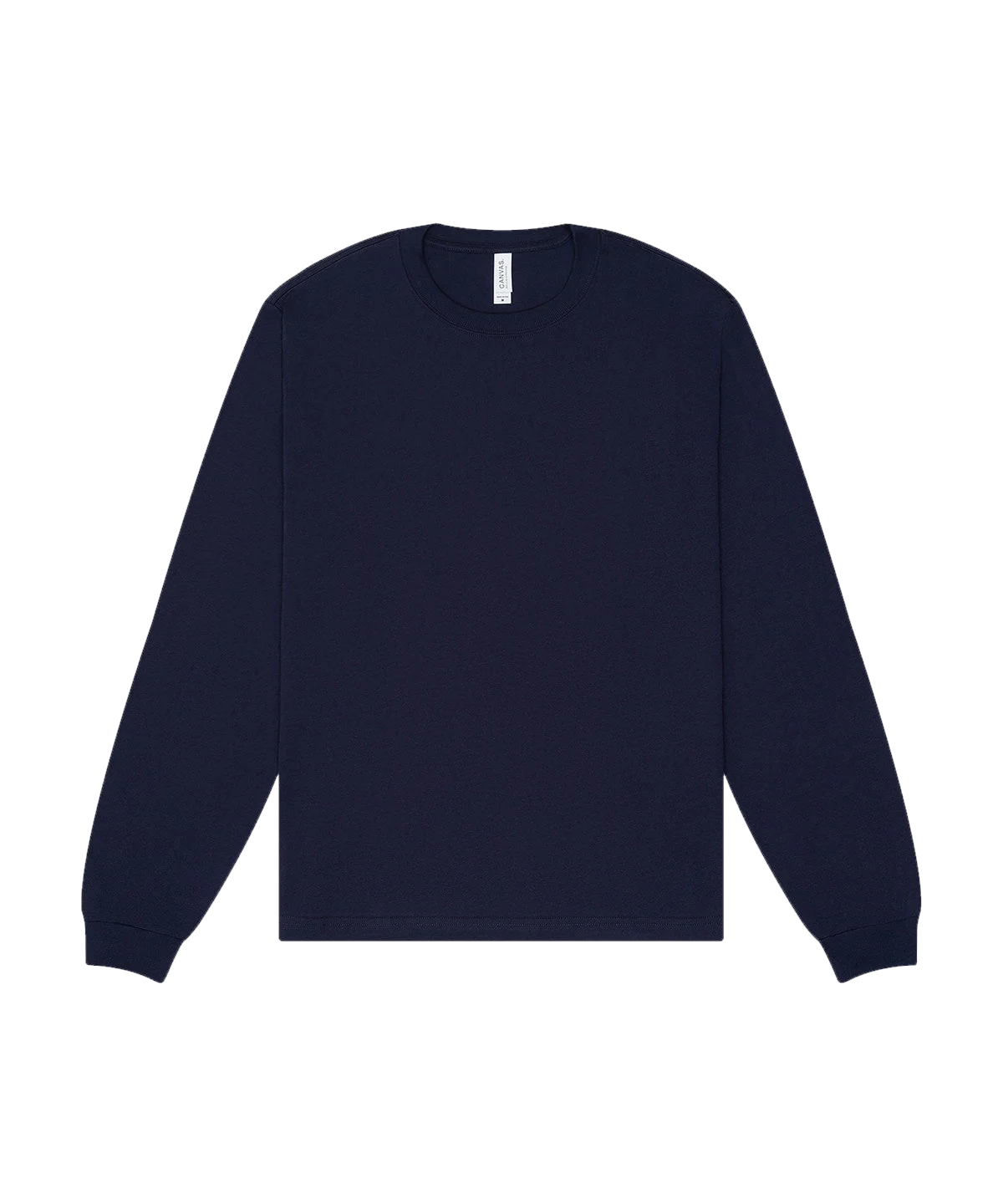 T-shirt manches longues boxy personnalisé – Marine – vue de face