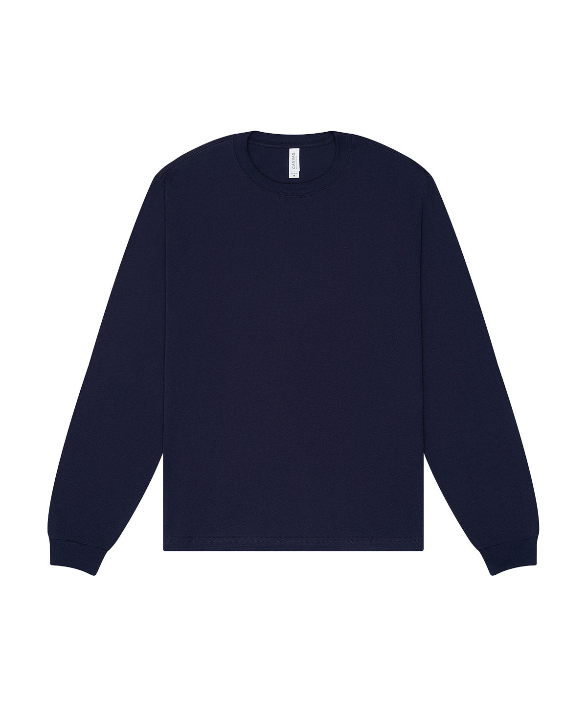 T-shirt manches longues boxy personnalisé – Marine – vue de face
