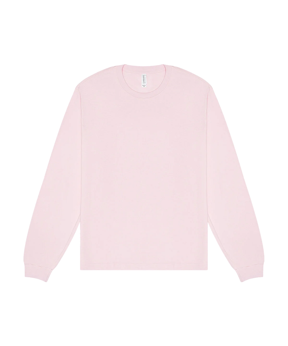 T-shirt manches longues boxy personnalisé – Rose pâle – vue de face