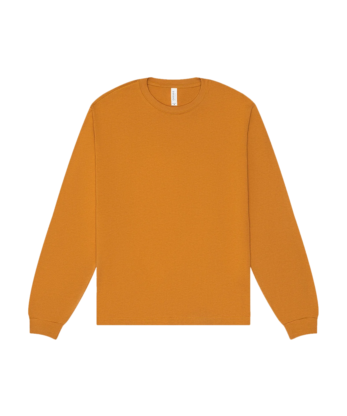 T-shirt manches longues boxy personnalisé – Caramel – vue de face