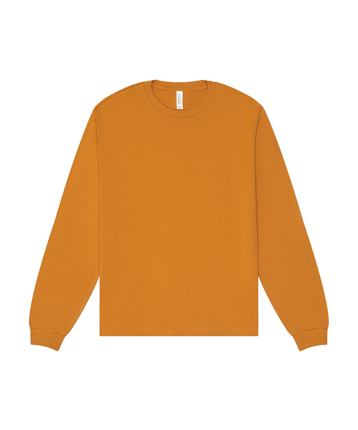 T-shirt manches longues boxy personnalisé – Caramel – vue de face