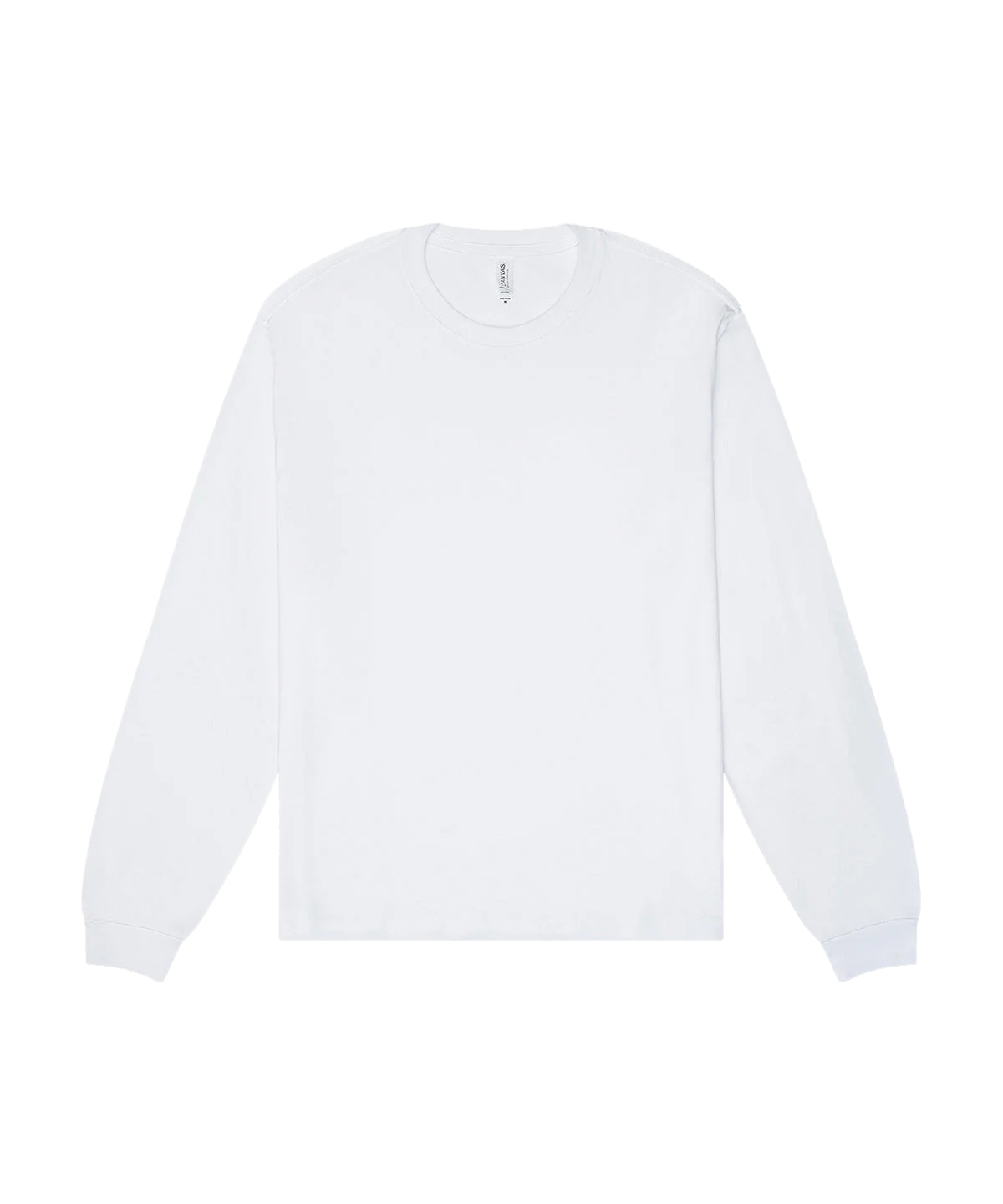 T-shirt manches longues boxy personnalisé – Blanc – vue de face
