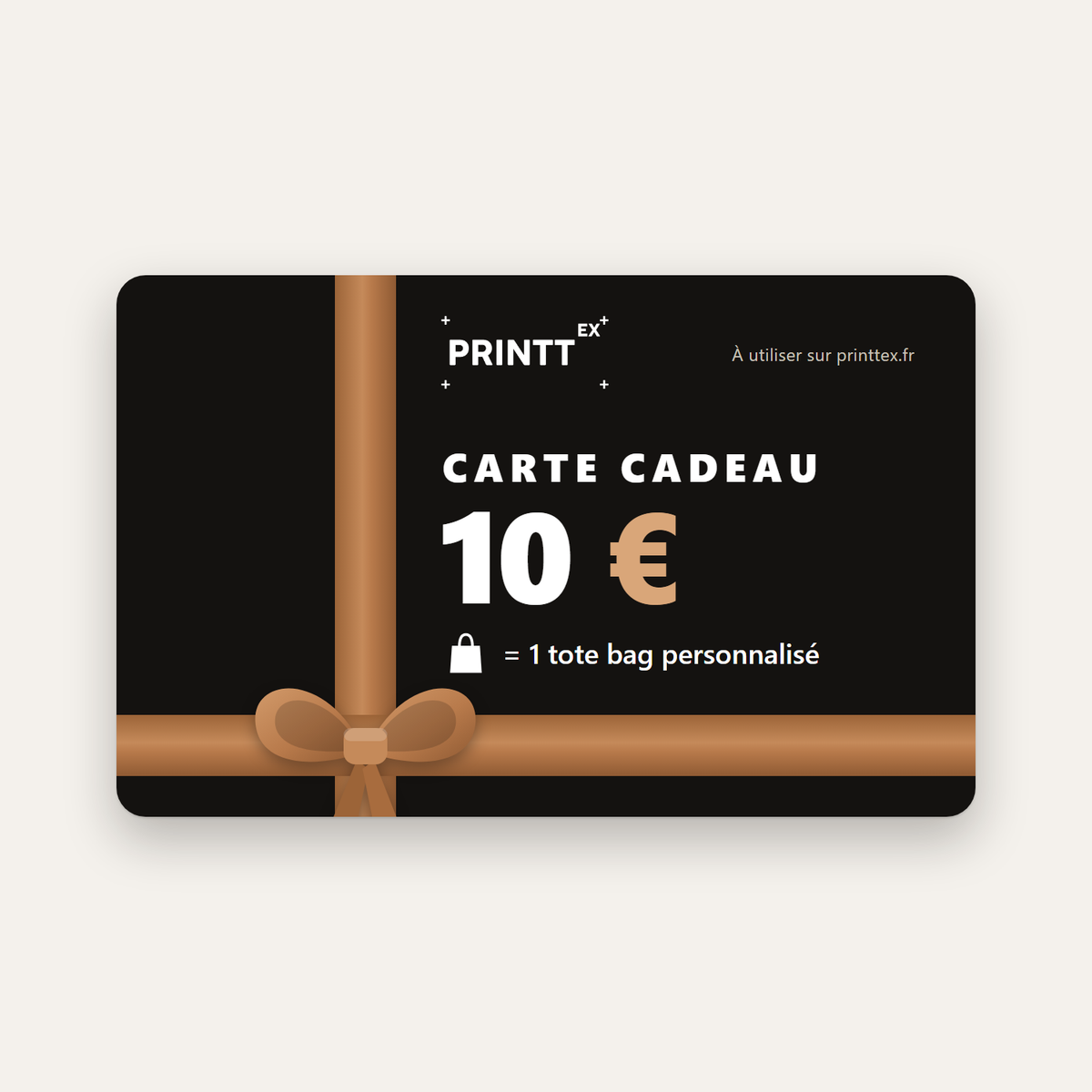 Carte cadeau Printtex 10 €, par exemple un tote bag personnalisé