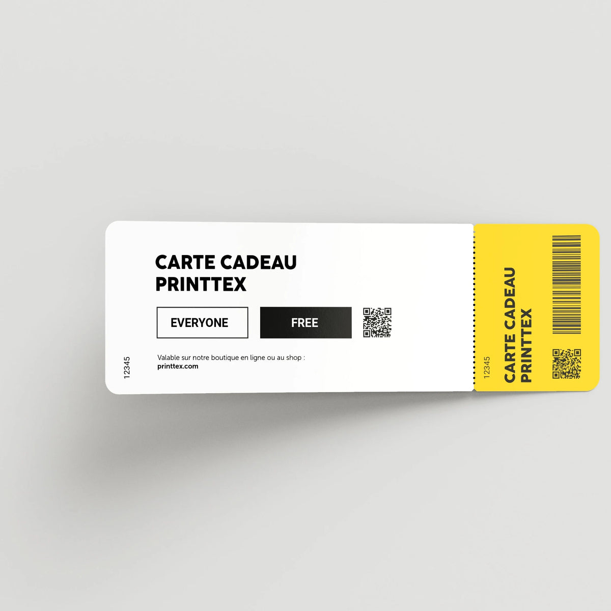 Carte cadeau Printtex à offrir pour personnaliser un vêtement