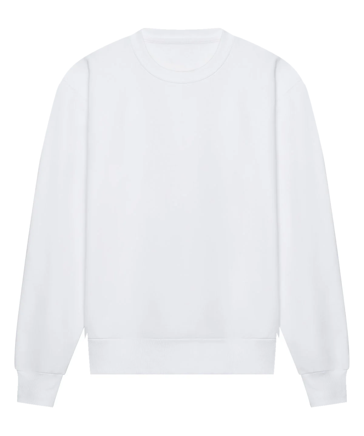 Sweat col rond épais oversize 440 g personnalisé – Blanc – vue de face