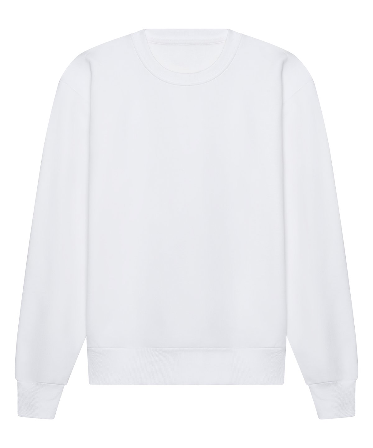 Sweat col rond épais oversize 440 g personnalisé – Blanc – vue de face