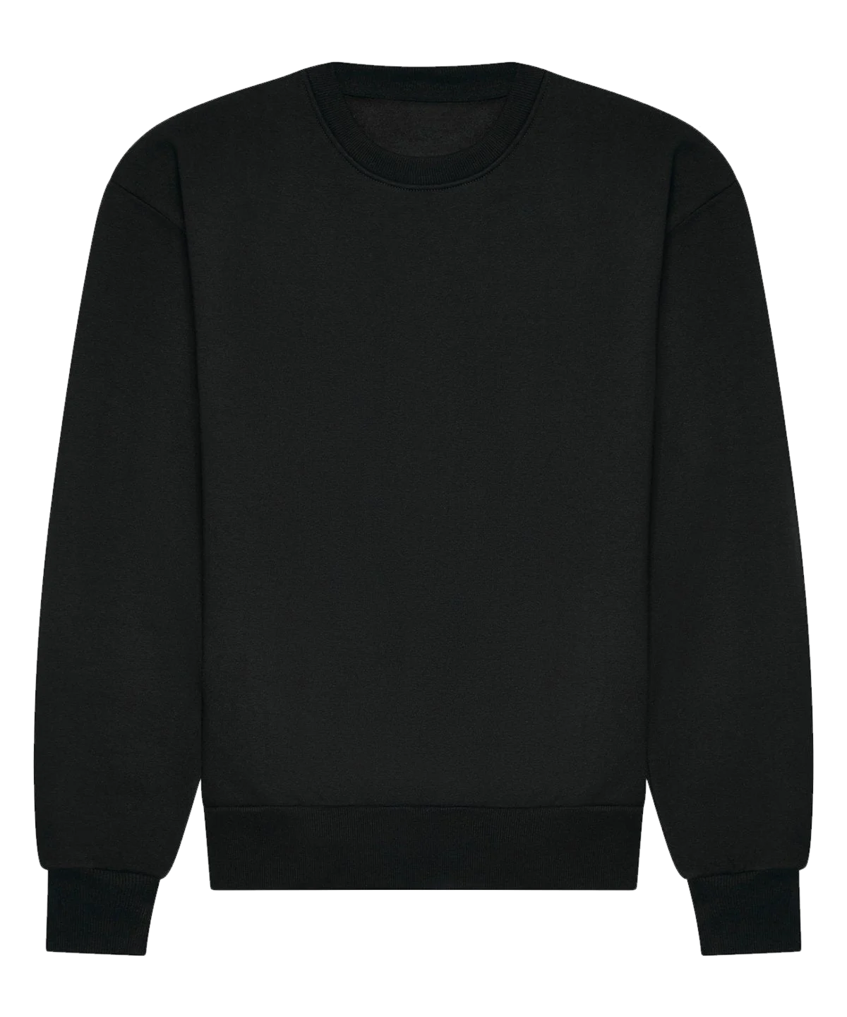 Sweat col rond épais oversize 440 g personnalisé – Noir – vue de face