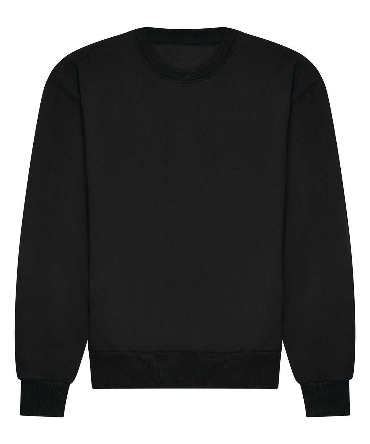 Sweat col rond épais oversize 440 g personnalisé – Noir – vue de face