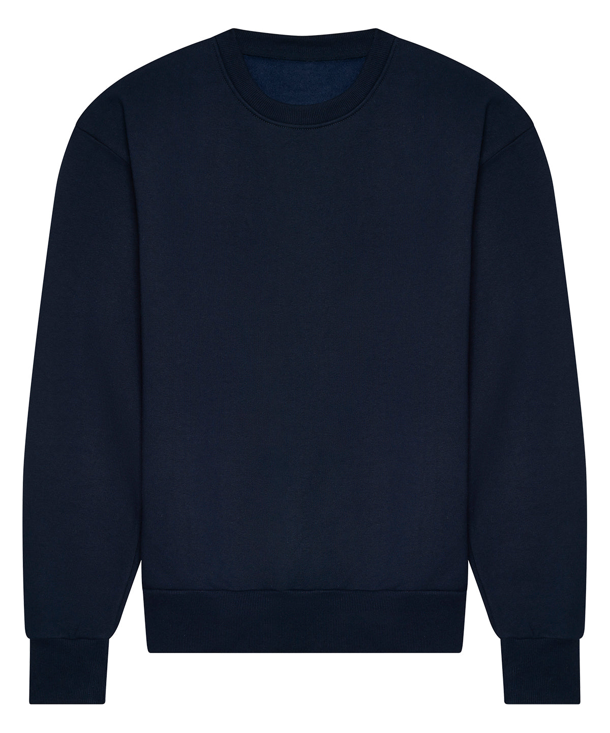 Sweat col rond épais oversize 440 g personnalisé – Marine – vue de face