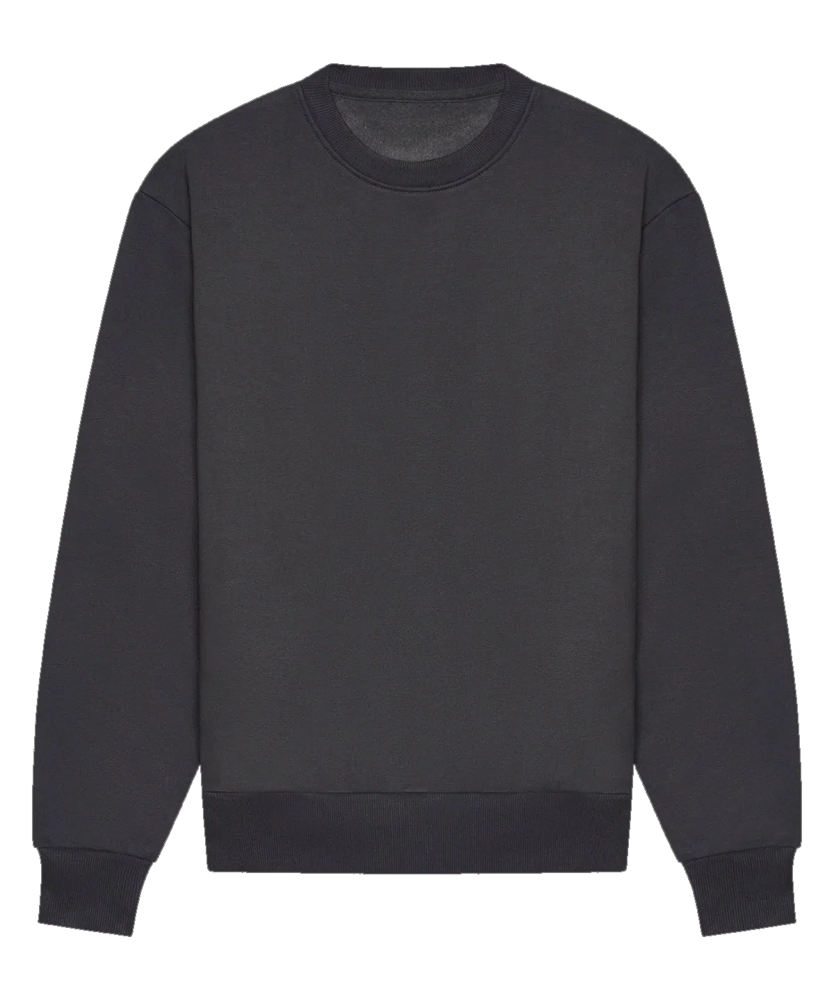 Sweat col rond épais oversize 440 g personnalisé – Charbon – vue de face