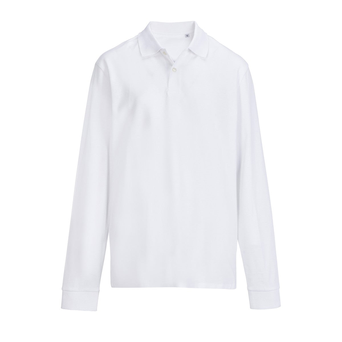 Polo manches longues piqué Blanc