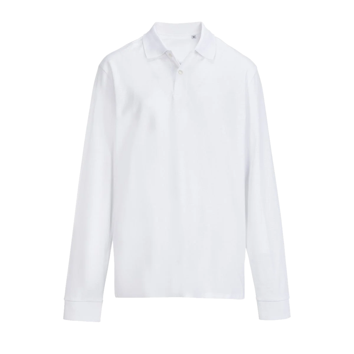 Polo manches longues piqué Blanc
