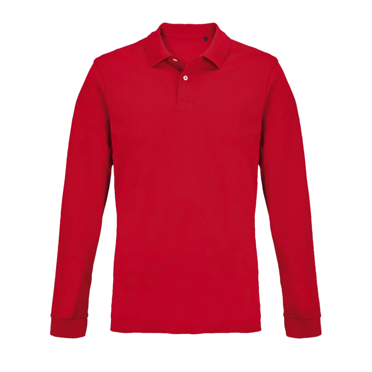 Polo manches longues piqué Rouge
