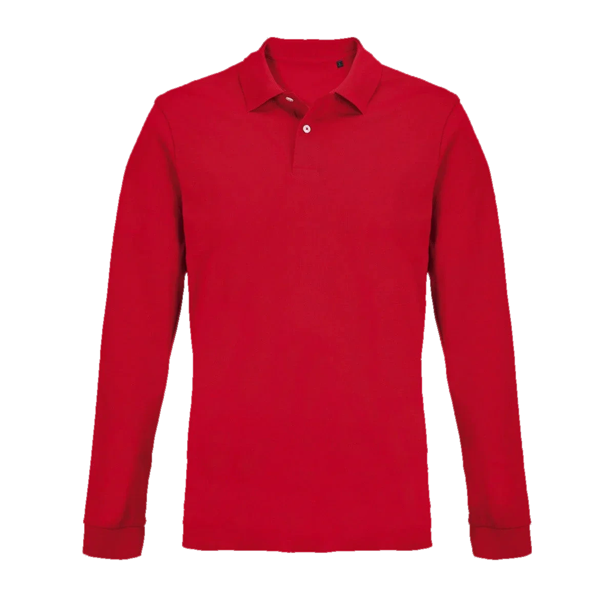 Polo manches longues piqué Rouge