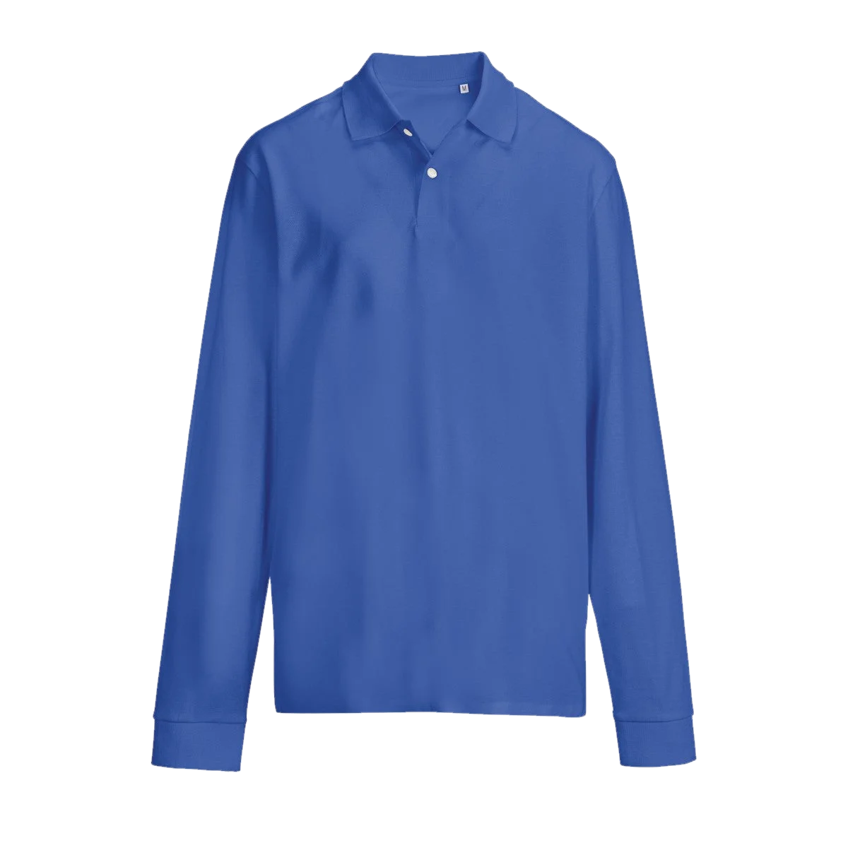 Polo manches longues piqué Bleu roi