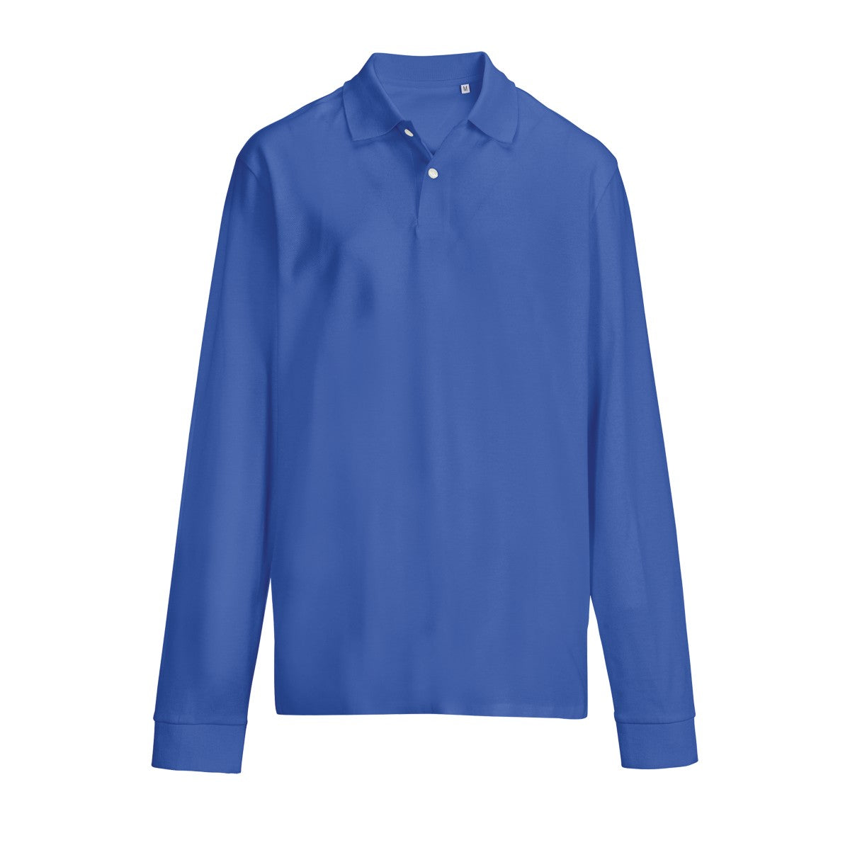 Polo manches longues piqué Bleu roi