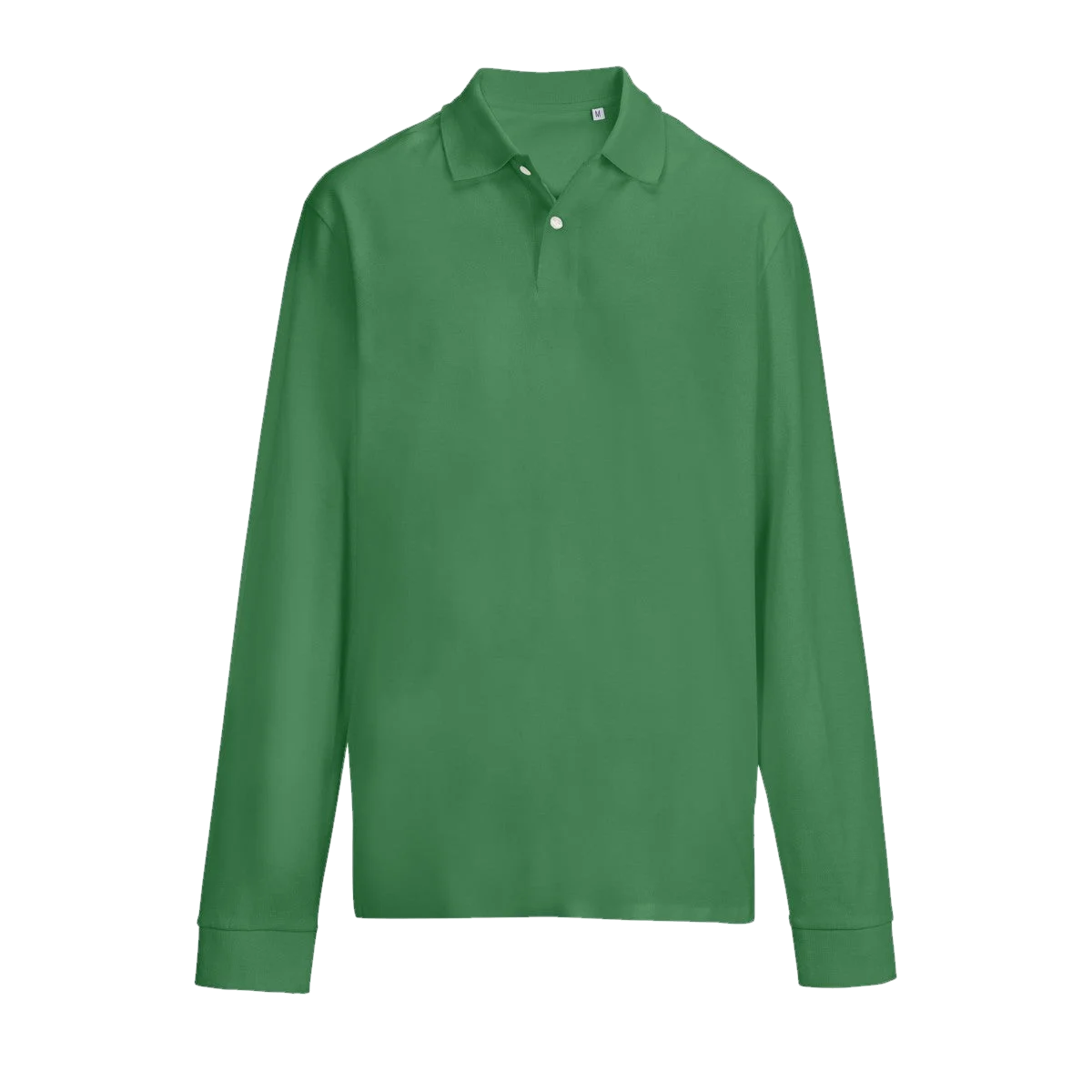 Polo manches longues piqué Vert prairie
