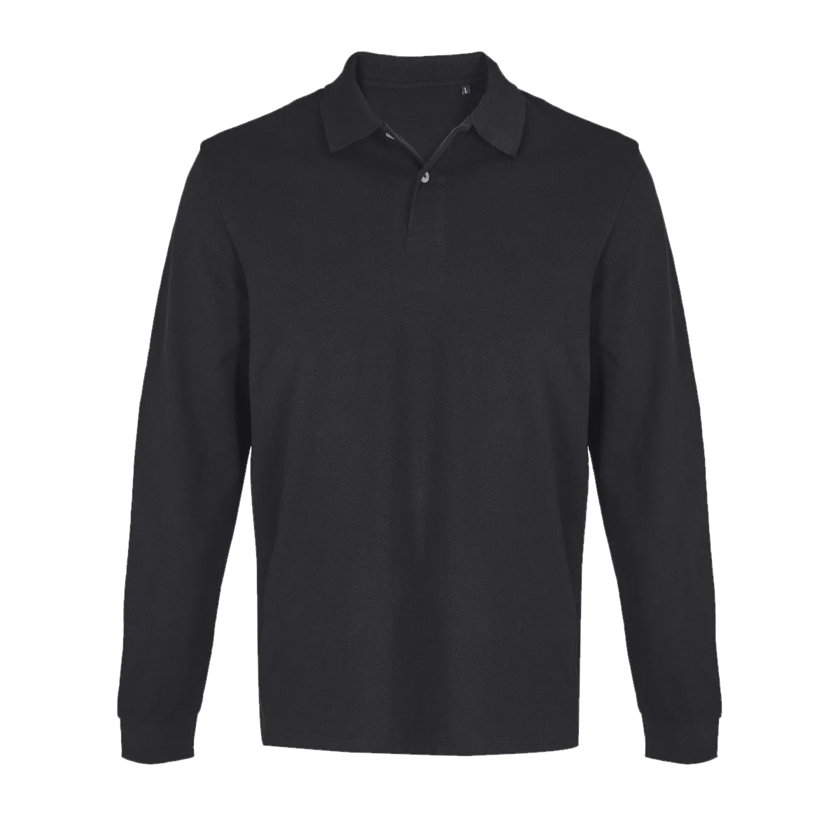 Polo manches longues piqué Noir