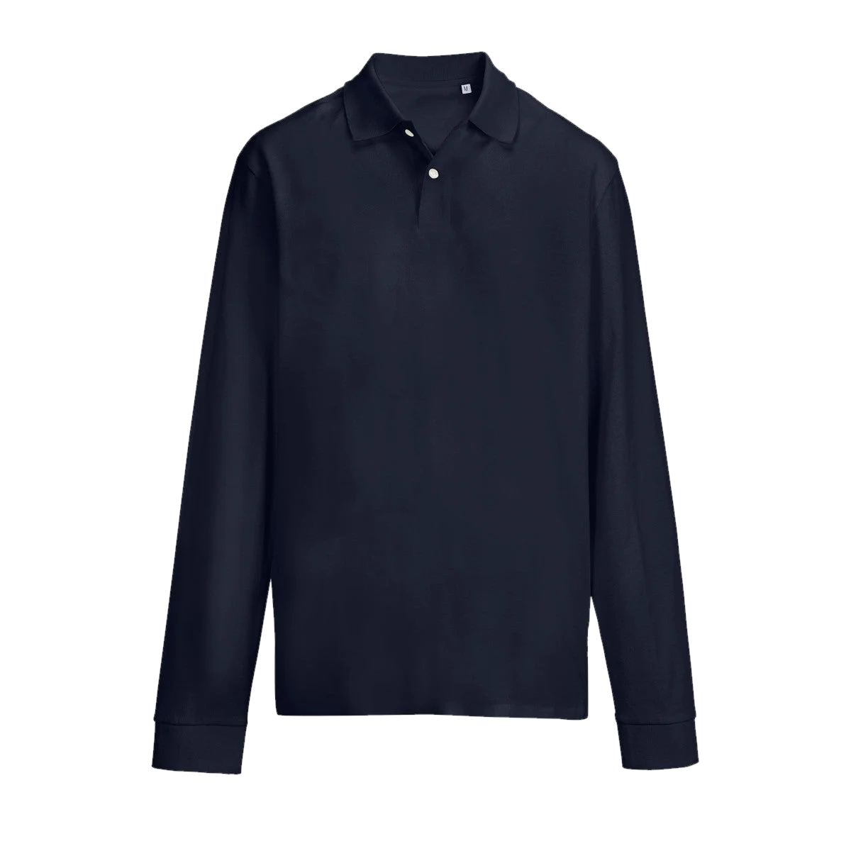 Polo manches longues piqué Marine