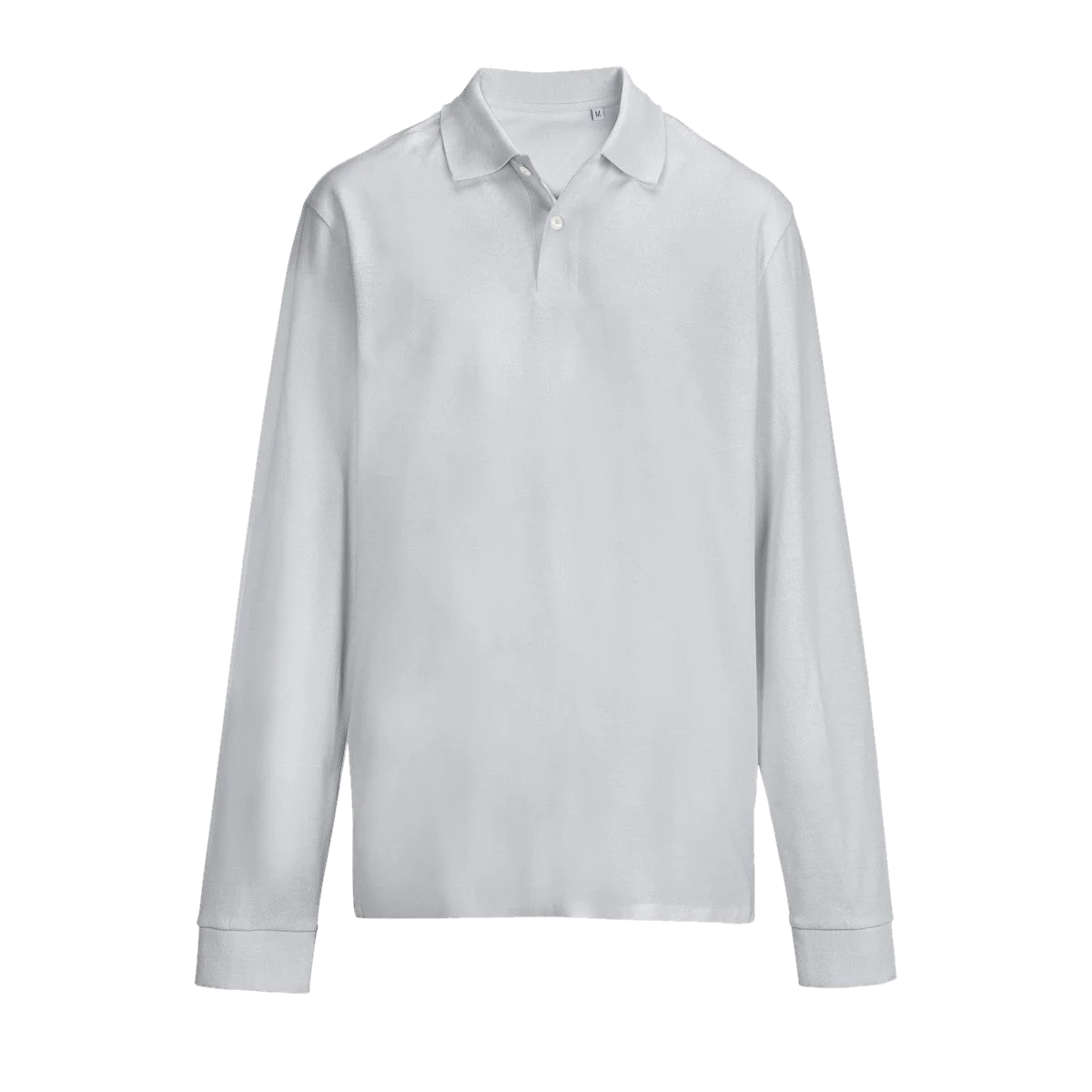 Polo manches longues piqué Gris clair