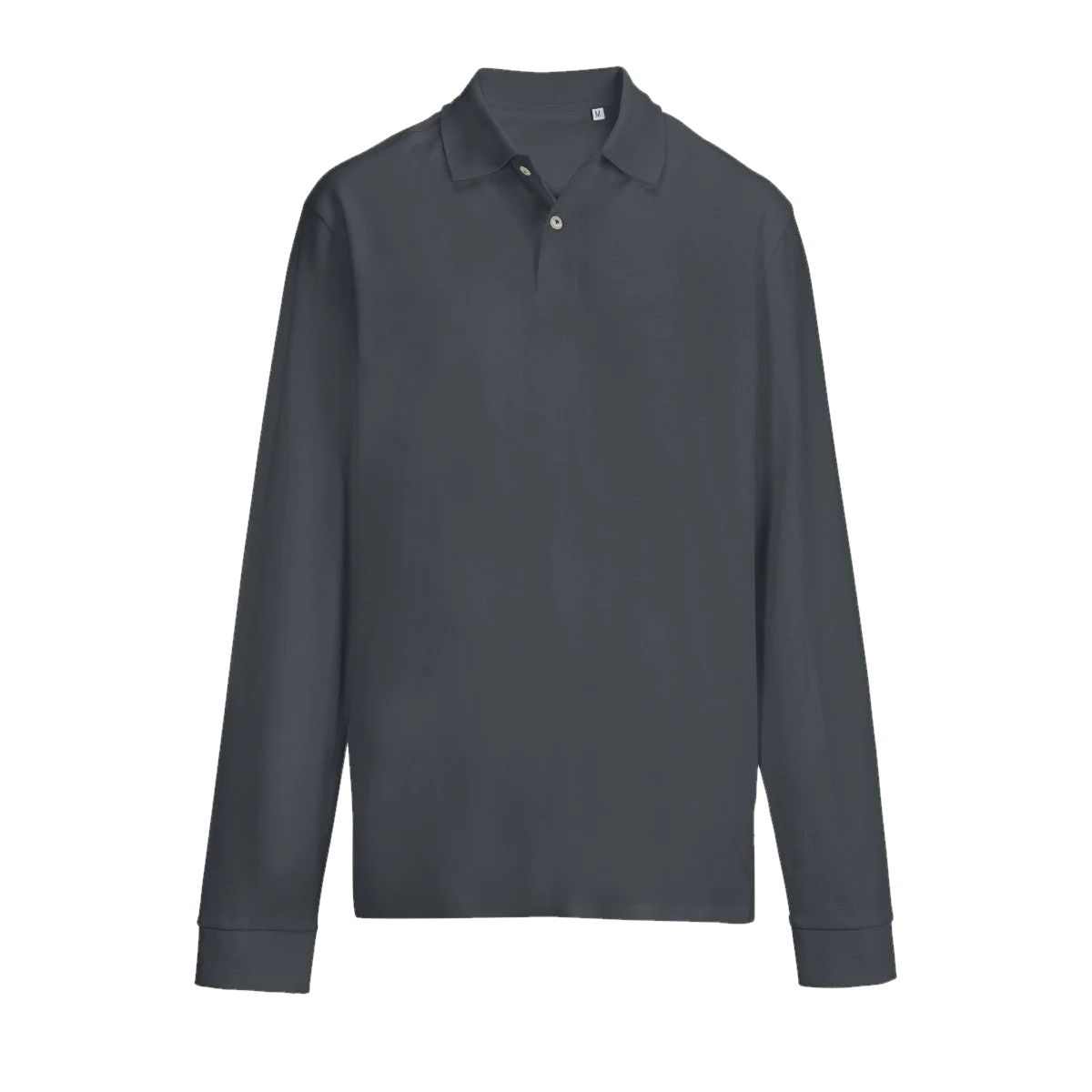 Polo manches longues piqué Gris souris