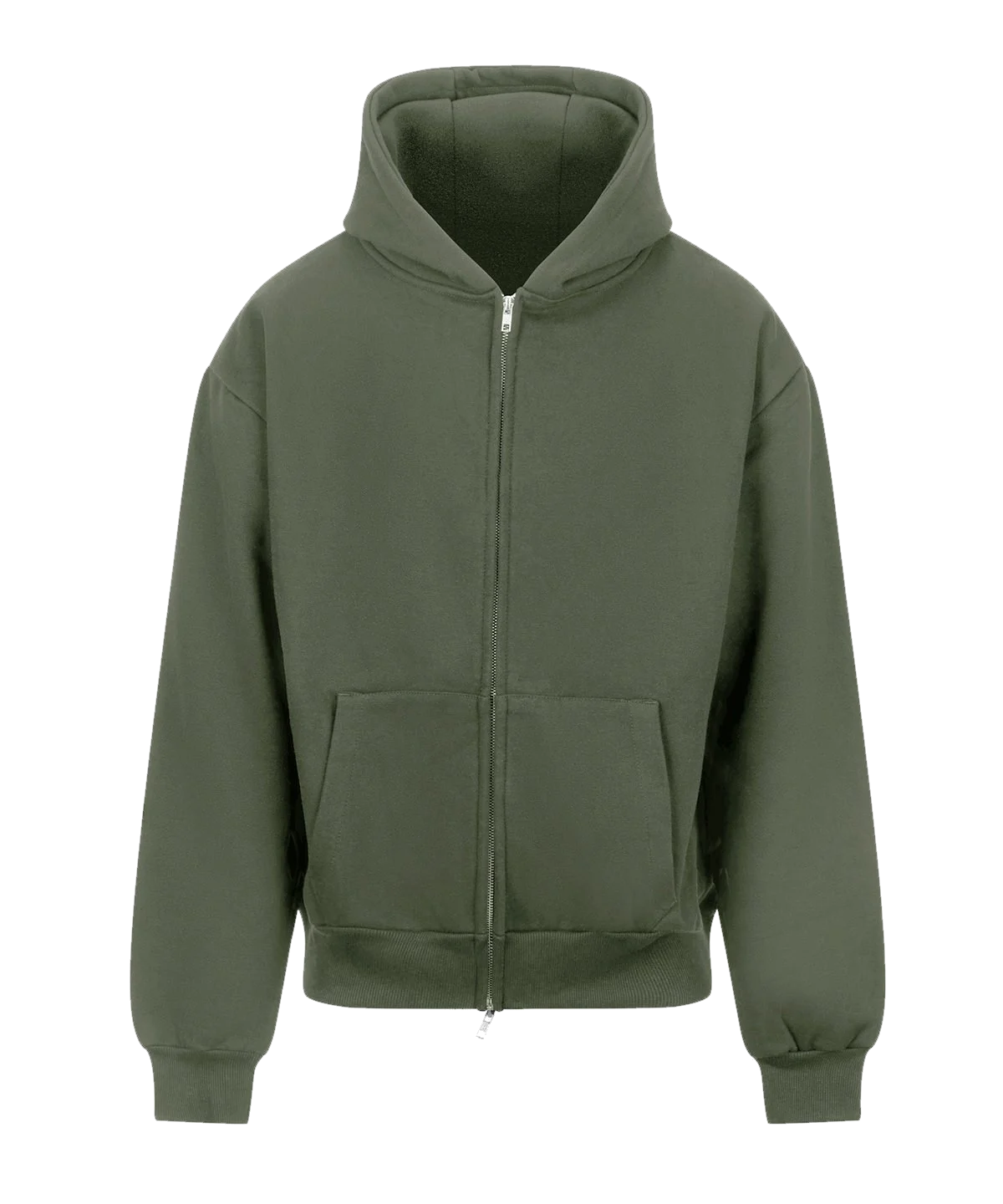 Zip hoodie épais 440 g personnalisé – Kaki
