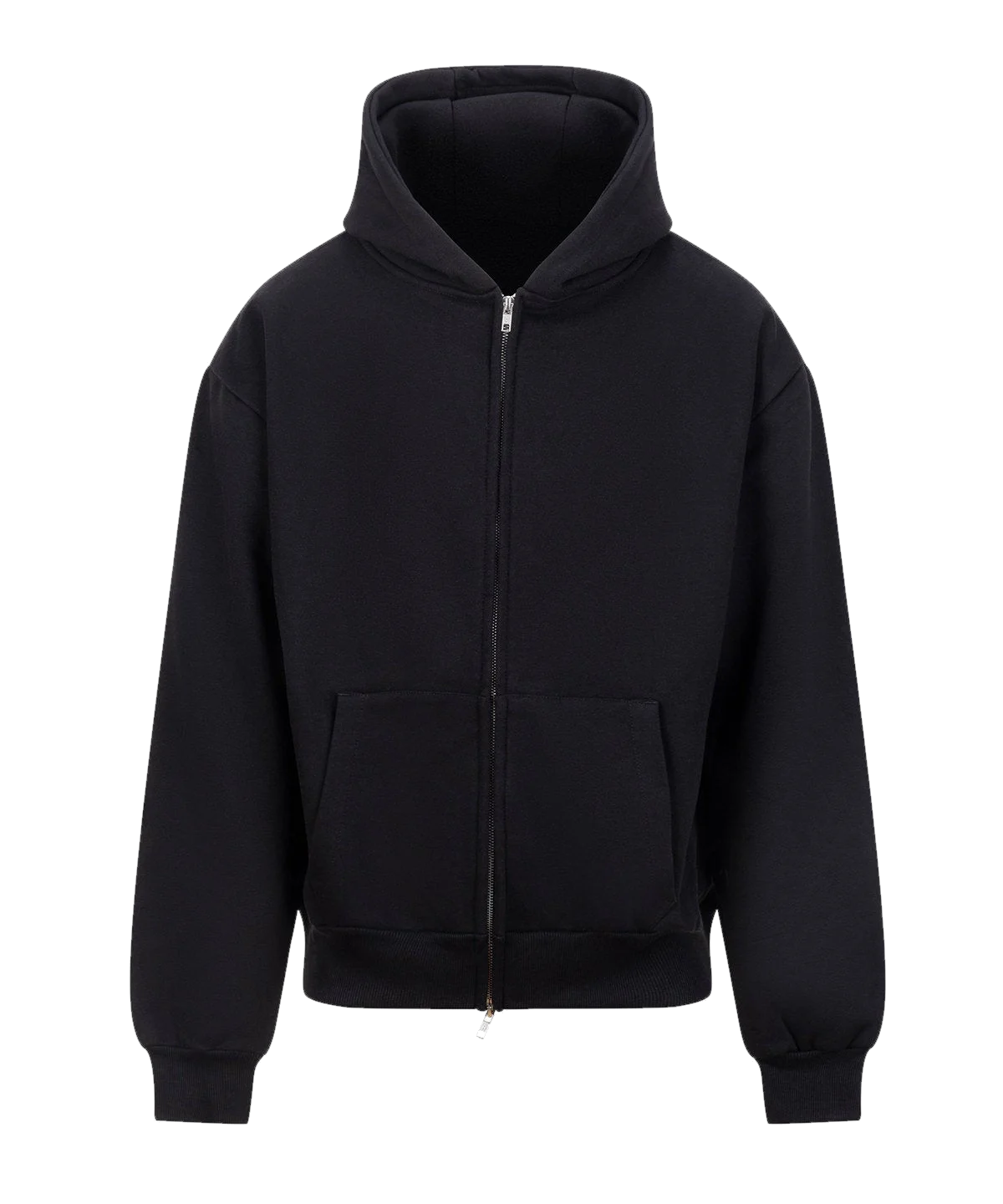 Zip hoodie épais 440 g personnalisé – Noir