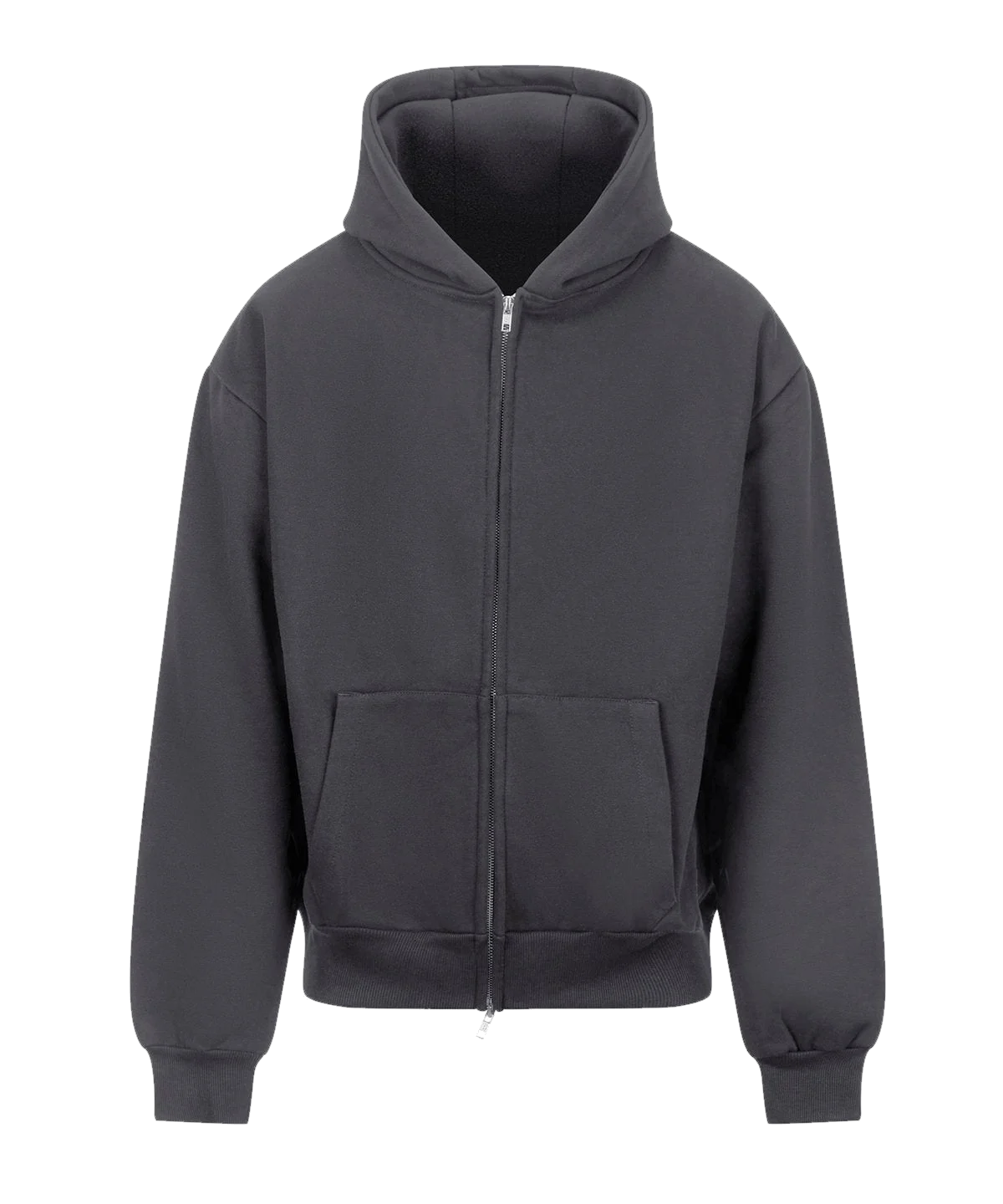Zip hoodie épais 440 g personnalisé – Charbon