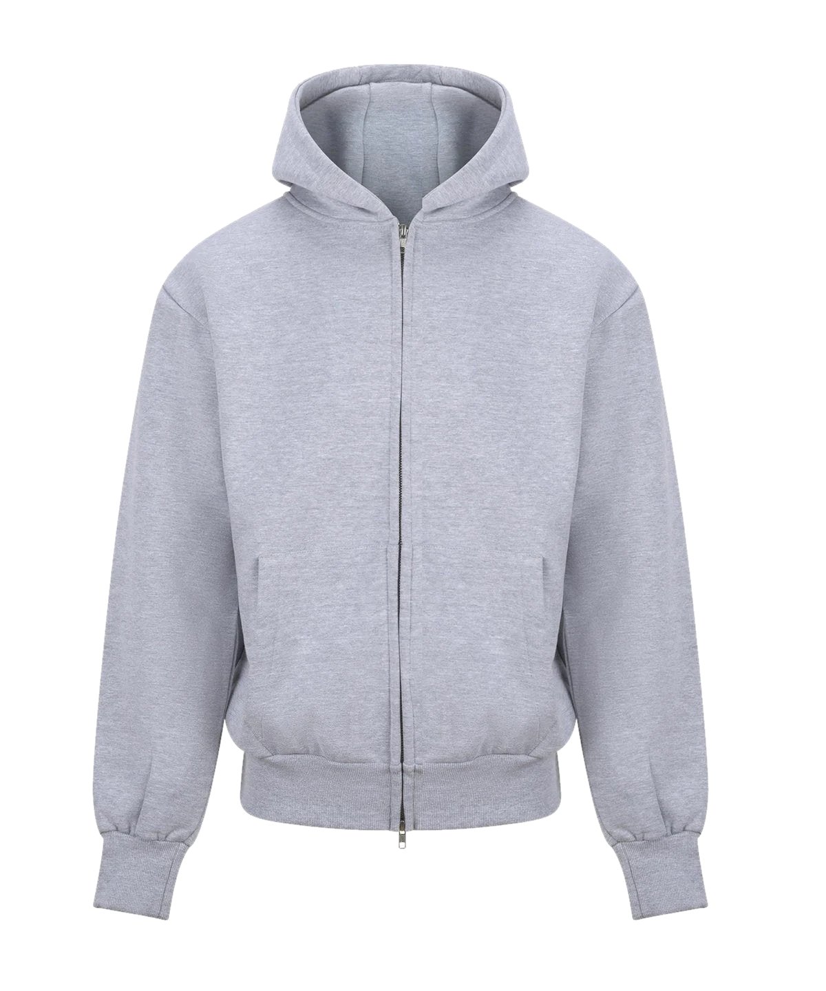 Zip hoodie épais 440 g personnalisé – Gris