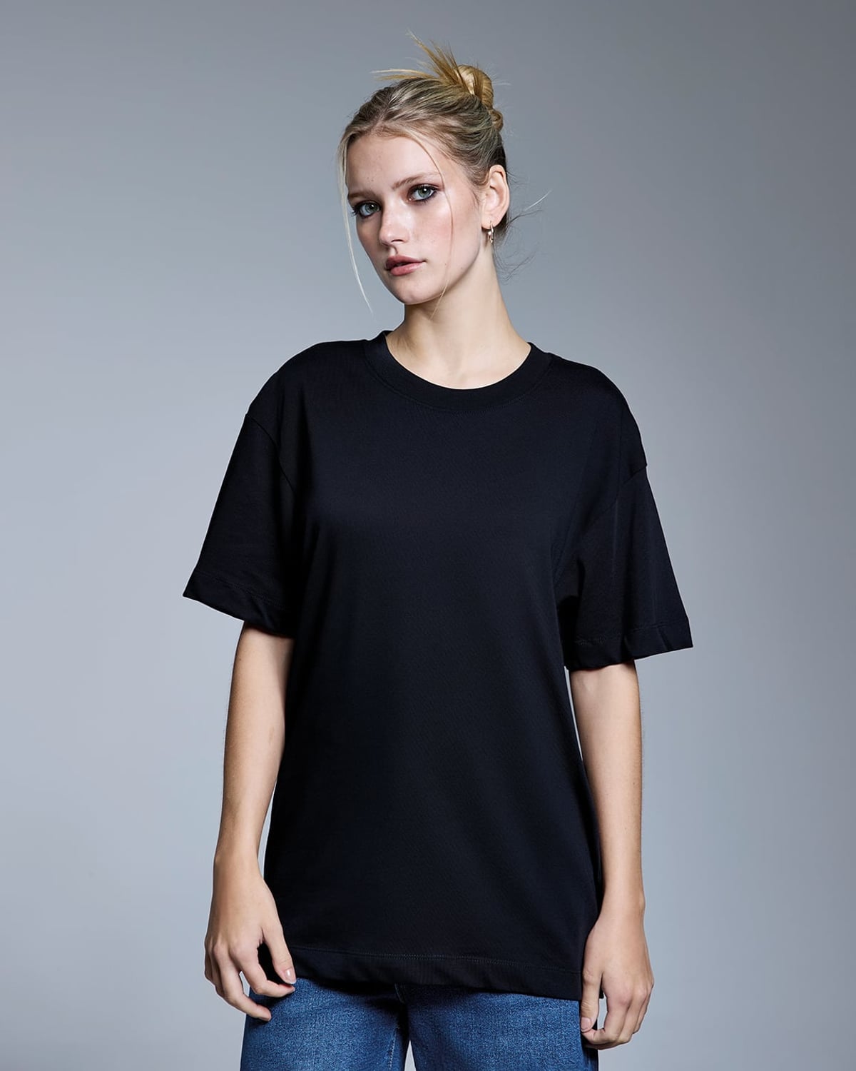 T-shirt extra épais 280 g noir porté