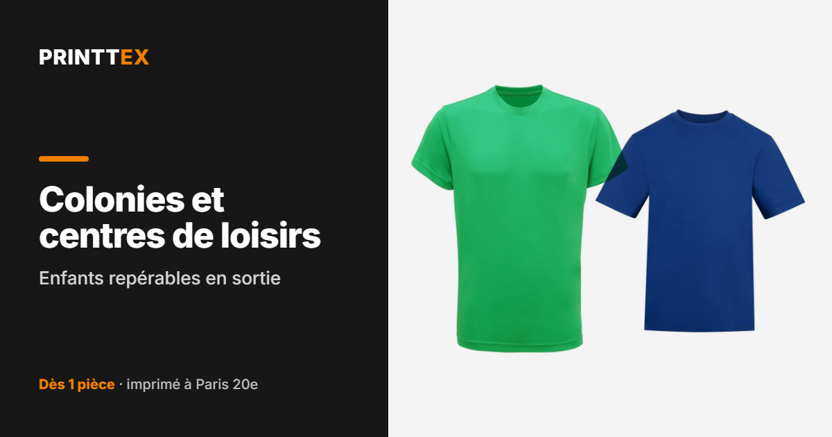 Colonies et centres de loisirs : enfants repérables en sortie, Printtex