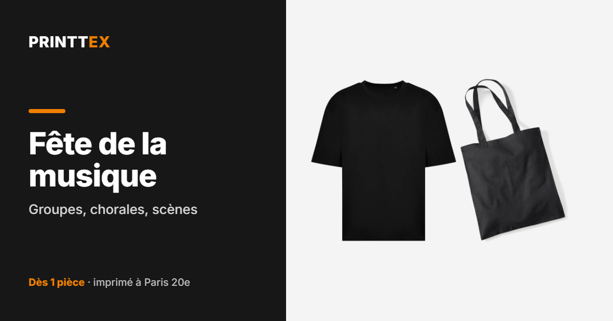 Fête de la musique : groupes, chorales, scènes, Printtex