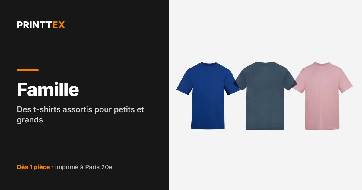 Famille : des t-shirts assortis pour petits et grands, Printtex