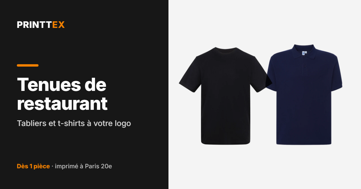 Tenues de restaurant : tabliers et t-shirts à votre logo, Printtex