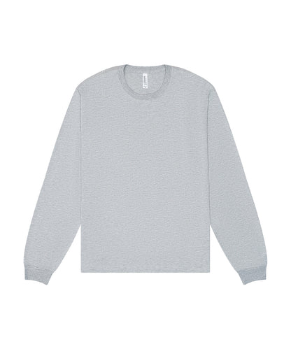 T-shirt manches longues boxy personnalisé – Gris chiné – vue de face